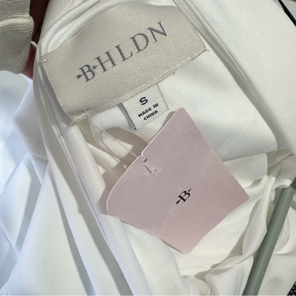 NEW Anthropologie BHLDN Hallie One Shoulder Stretch Crepe Maxi Gown In White - Picture 6 of 6